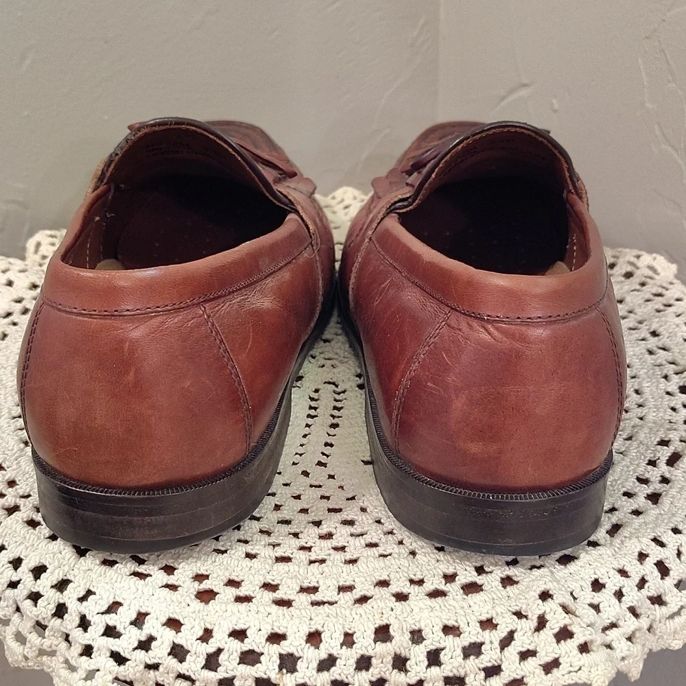 Johnston & Murphy Mens Slip On Brown Loafer Size 9.5 Weave Toe